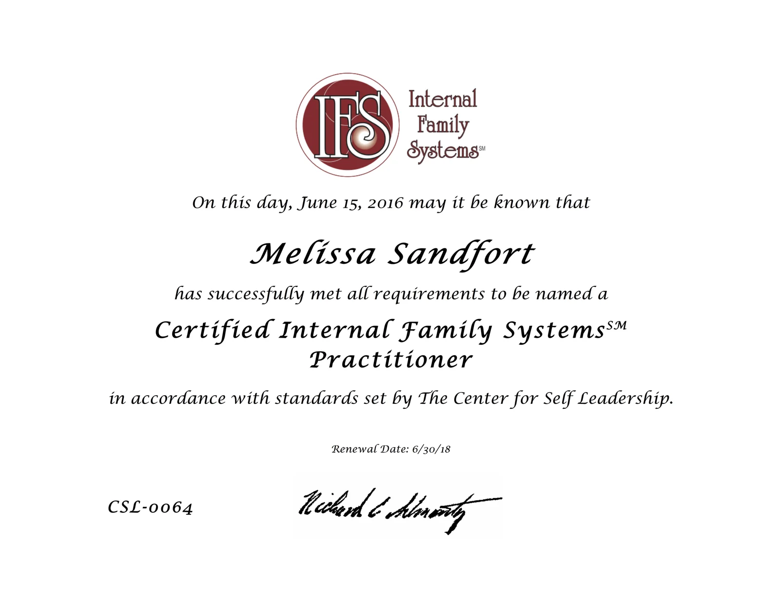 IFS certification certificate